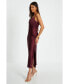 Women's Satin V Neck Slip Maxi Dress