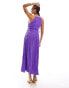 & Other Stories sleeveless midi dress with ruche and pleat detail in purple