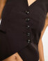 ASOS DESIGN asymmetric waistcoat in chocolate