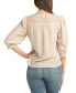 Juniors' Tie-Front Lace-Trim 3/4-Sleeve Top