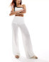 Bershka crochet wide leg trousers in white