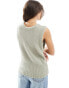 & Other Stories alpaca blend chunky loose knit tank top in light khaki