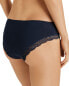 HANRO 301923 Women's Cotton Lace Hi Cut Brief, Deep Navy, X-Small