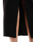 New Look ribbed midi skirt in black