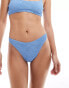 ASOS DESIGN Amy crinkle tanga bikini bottom in blue