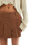 Daisy Street mini pleated skirt in tan brown