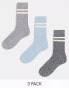 ASOS DESIGN 3 pack twist stripe sock in multiple colours