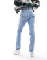 In The Style straight leg jeans in bleach wash blue