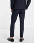 River Island skinny twill suit trousers in navy