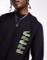 Lacoste stacked croc logo sweatshirt in navy