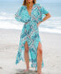 Women's Floral Paisley Print M-Slit Beach Dress