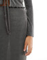 In The Style slinky maxi skirt co-ord in dark grey