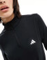 adidas Training Hyperglam 1/4 zip top in black