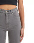 Dr Denim Moxy straight leg jeans in light grey mist plain