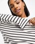 JDY top in white and black stripe