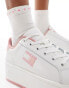 Tommy Jeans essential platform trainers in white and pink