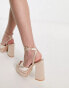 Be Mine Krista platform sandals in champagne satin