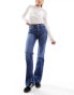 Mango straight leg jeans in dark wash blue