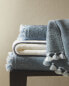 Cotton bath towel with tassels