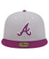 Men's Gray/Purple Atlanta Braves Two-Tone Color Pack 59FIFTY Fitted Hat