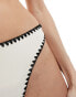 Stradivarius bikini bottom with contrast stitch in ecru