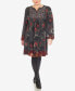 Plus Size Paisley Flower Embroidered Sweater Dress