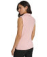 Women's Collared Twist-Front Sleeveless Top