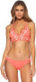 Becca by Rebecca Virtue Women Avery Crochet Scallop Bikini Top, Coral, SM