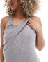 Mamalicious Maternity 2 function nursing ribbed midi dress in grey