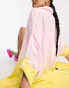 Candypants ombre oversized beach shirt in pink and yellow