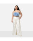 Plus Size Camellia 3D Flower Strapless Top