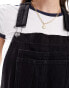 ASOS DESIGN denim dungaree in washed black