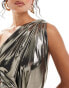 TFNC metallic multiway maxi dress in liquid gold