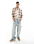 Lee Riveted check flannel shirt relaxed fit in off white