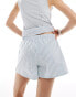 Weekday Cerci co-ord boxer style shorts in light blue stripe