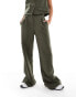 Pieces tailored multiway button leg trouser co-ord in khaki