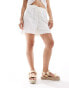 Pieces crinkle tie waist shorts co-ord in white