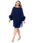 Plus Size Ruffle-Cuff Batwing-Sleeve Dress