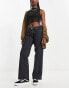 ONLY Juicy low rise wide leg jeans in black