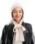 Monki knitted bonnet tie up balaclava in light dusty pink