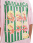 ASOS DESIGN oversized t-shirt with Jamaica graphic in pink