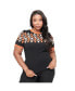 Plus Size Patterned Short Sleeve Sweater