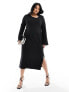 Pretty Lavish Curve long sleeve midaxi dress in black