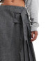 COLLUSION maxi kilt skirt in grey