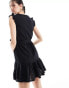 Threadbare linen blend mini dress black