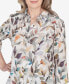 Classic Water Colored Leaf Filled Button Down Top