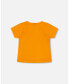 Boy Organic Cotton T-Shirt With Print Orange - Child