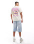 Jack & Jones oversized desert back print t-shirt in buttercream