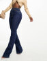 ASOS DESIGN Hourglass sculpting super stretch flare jeans in dark blue