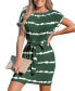 Women's Striped Short Sleeve Jersey Cover Up Dress